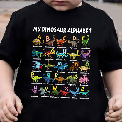 🔥🦖Summer Hot Sale - ONLY ￡7.99!!✨🎁Kids Dinosaur Alphabet Graphic T-Shirt